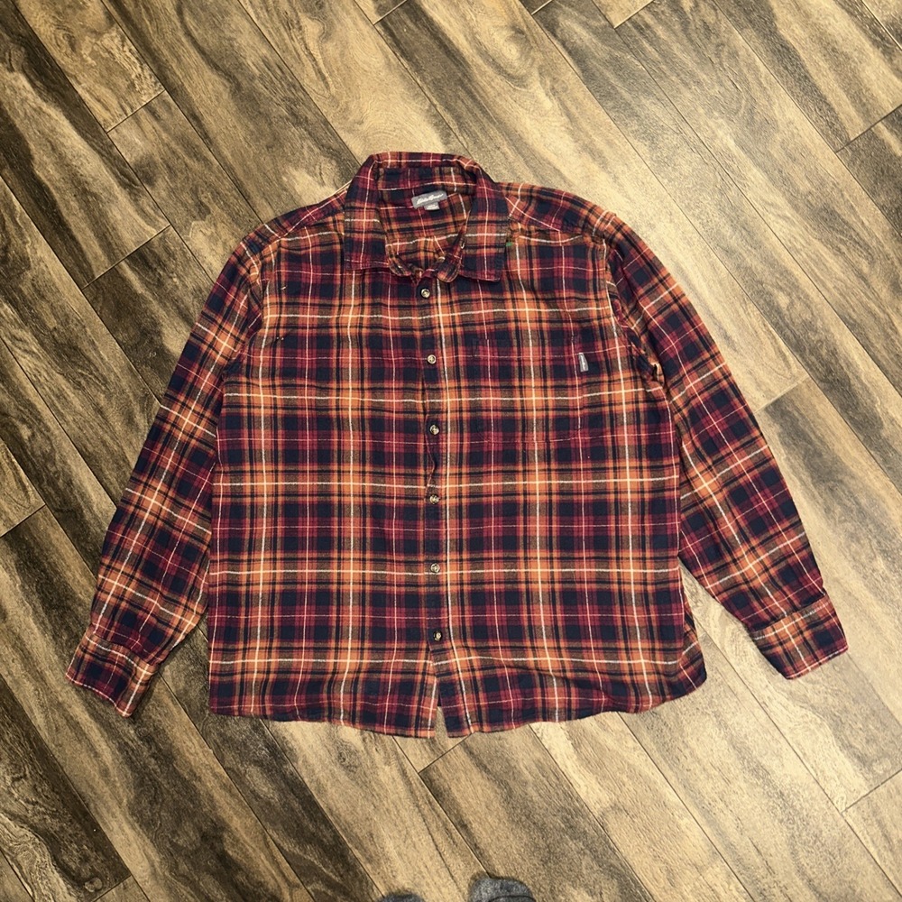 Eddie Bauer Flannel Button-Up Collard Shirt Long-Sleeve Men's Size XXL Outdoor